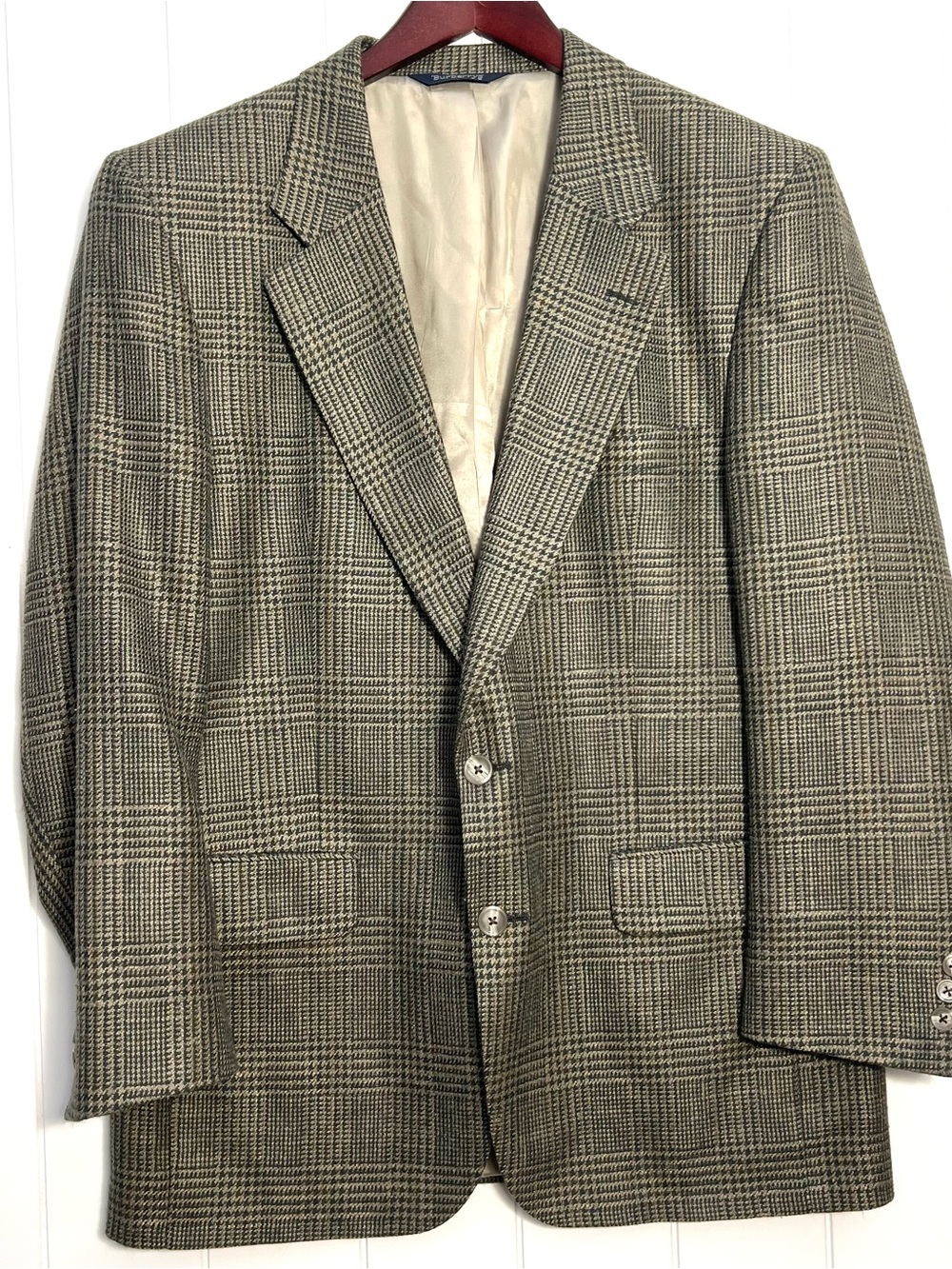 Vintage Burberrys Houndstooth Blazer 80s 90’s Plaid USA Mens Sport Coat Academia